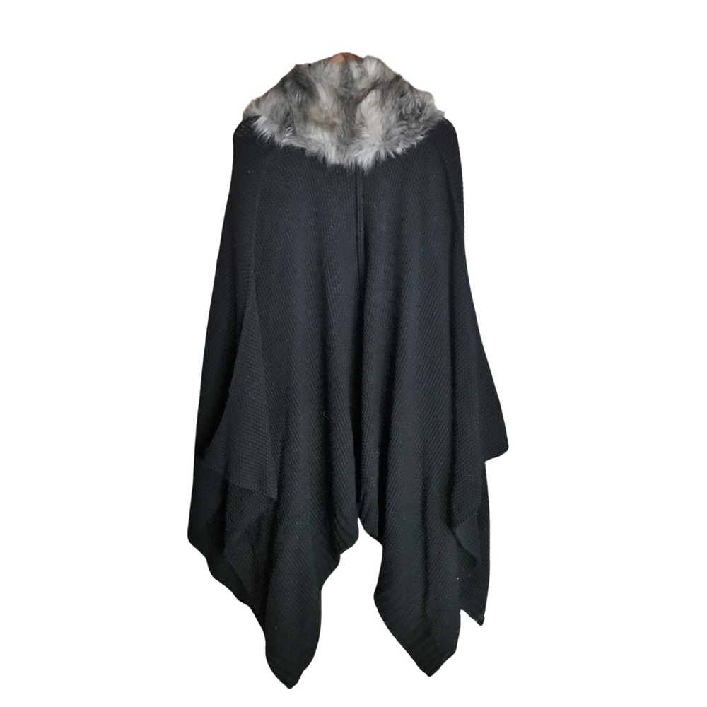 Shawl Faux Fur Black Faux Fur Coat Outerwear Winter Long Ladies Wrap Warm Cozy